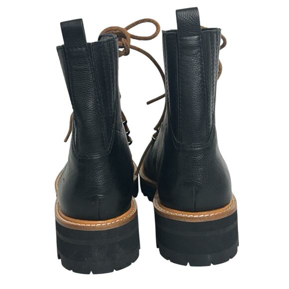 Marc Fisher LTD  Izzie Shearling Lug Sole Black Lace Up Ankle Boot Size 9 NEW - Picture 5 of 11